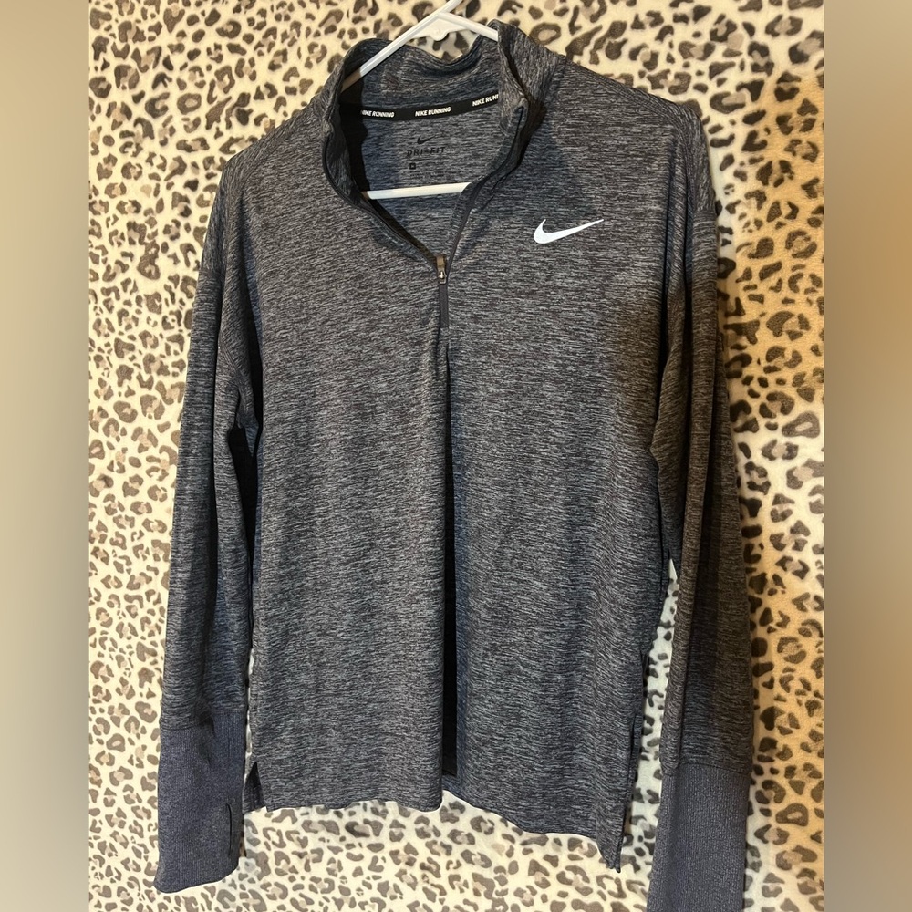 Nike Heathered Gray Quarter-Zip Top